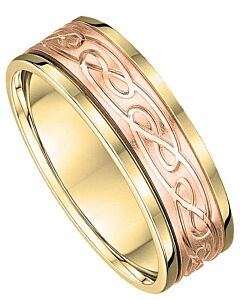 7mm Two Tone Gold Wedding Ring | 666A05