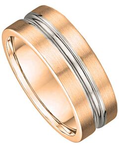 8mm Two Tone Gold Wedding Ring | 819A01