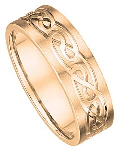 7mm Decorative Gold Wedding Ring | 960A01