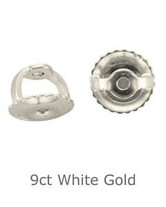 9ct WHITE GOLD THREADED EARRING SCROLLS