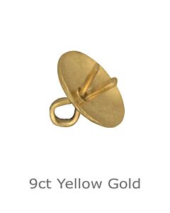 9ct yellow gold Pendant 2 prongs cup 3mm