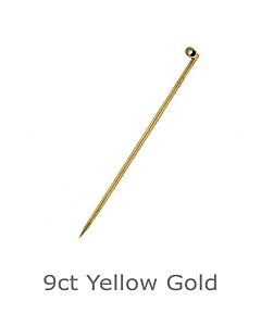 9ct yellow gold tube pin 2.5 inch