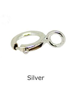 6mm silver bolt ring with 3.2mm closed jump ring