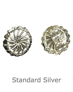 SILVER LARGE FLUTED EARRING SCROLLS 9x9x3.8mm