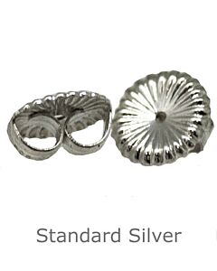 SILVER LARGE ROSSETTE EARRING SCROLLS 8.8x8.8x4.1mm