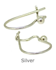 SILVER EARRING SAFETY HOOK WIRE 0.66MM WITh 2.00mm BEAD