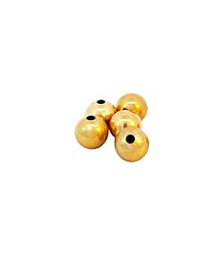 9ct Yellow Gold 5mm bead - plain, round, 2 holes bead