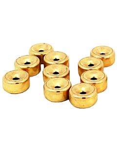 9ct Yellow Gold 7mm flat bead - plain, flat, 2 holes bead