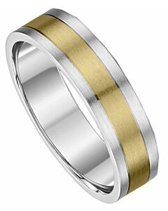 5mm Flat Court Medium Two Tone Plain Wedding Ring | C856A08G  5227 WFAM