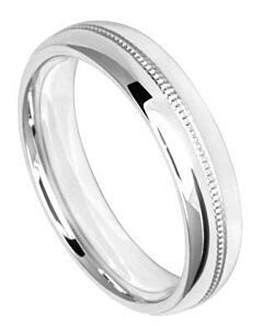 Diamond Cut Wedding Ring CUT 4 CENTRE MILLGRAIN POLISH FINISH