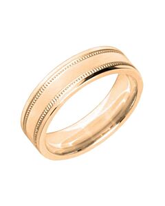 Diamond Cut Wedding Ring CUT 5 Patterned off set Milgrain lines & Polish finish