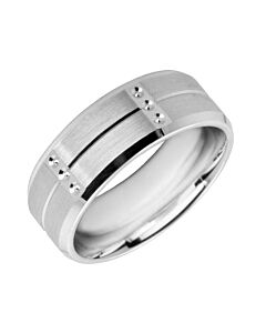Wedding Ring Diamond CUT 58 Centre line, V grooved cuts, Circle diamond cut details & Matt finish