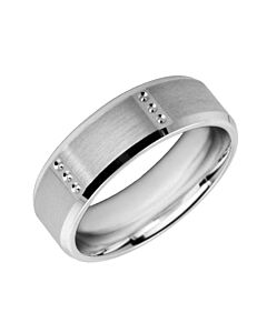 Wedding Ring Diamond CUT 59 V grooved cuts, Circle diamond cut details & Matt finish