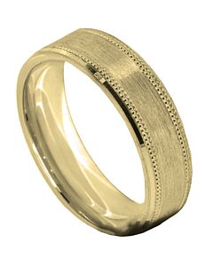 Wedding Ring Diamond CUT 29 OFF SET BEADED EDGE WITH BEVEL MATT FINISH