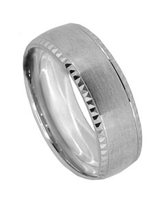 Wedding Ring Diamond CUT 45 D/C PATTERNED EDGES MATT FINISH