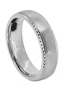Wedding Ring Diamond Cut 62 Stepped Edge With Circle Pattern Matt Finish
