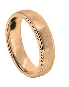 Wedding Ring Diamond Cut 62 Stepped Edge With Circle Pattern Matt Finish           