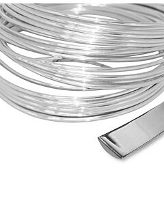 9ct White Gold D SHAPE WIRE for jewellery