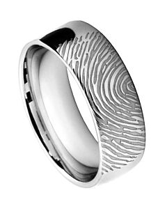 Wedding Ring with Finger print Laser Engraving