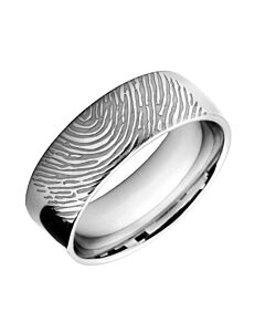 Wedding Ring with Finger print Laser Engraving