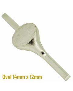 9ct White Gold Oval signet 14mm x 12mm | Unfinished signet stamping