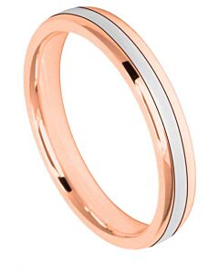 3mm Oval Court Medium Two Tone Plain Wedding Ring | C640B00G 5207 WCBM