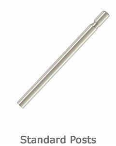 18ct White Gold plain Earring Post Pin length 10mm