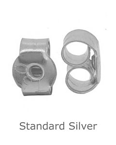 SILVER BUTTERFLY EARRING BACK SCROLLS 4.7mm x 3.9mm x 2.5mm