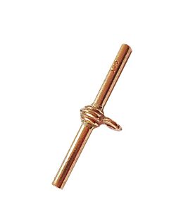 9ct red gold straight T bar fitting 28mm long