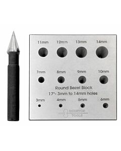 Durston Bezel Block, Round, 17°, 3.00 - 14.00mm