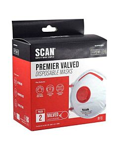 Disposable masks with valve - pack of 2