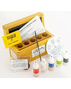 Quicktest-5 bottles testing gold, silver, platinum, white gold, palladium, steel, and also 8ct and high-zinc 9ct