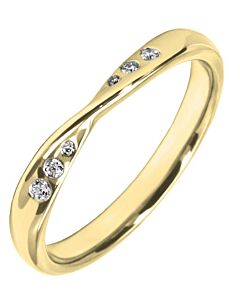 Rubover set Twist Shaped Wedding Ring - 0.06ct Diamond | W281