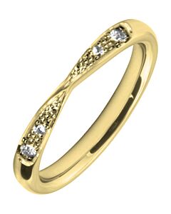 3mm Twist Shaped Wedding Ring - 0.06ct Diamond Grain Set | W288