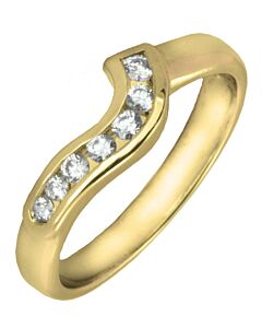 3mm Shaped Wedding Ring - 0.22ct Diamond Grain Set | W293