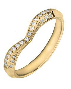3mm Shaped Wedding Ring - 0.15ct Diamond | W533