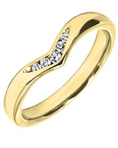 3mm Shaped Wedding Ring with 7 diamonds 0.08ct | W558