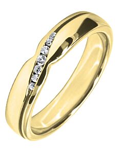 4mm Shaped Wedding Ring - 0.07ct Diamond | W561