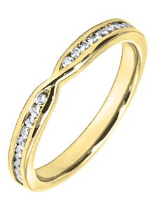 2.65mm Shaped Wedding Ring - 0.24ct Diamond | W565
