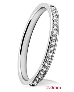 Grain Set Diamond Wedding Ring: 2.00mm Court Band Brilliant Cut Grain | 750B02 750B01 750B00