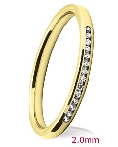 Channel Set Diamond Wedding Ring: 2.0mm Court Brilliant Cut Channel | 758B00G 758B01G 758B02G