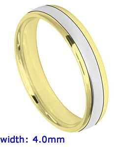 4mm Oval Court Medium Two Tone Plain Wedding Ring | C640B01G  5208 WCBM